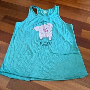 Blue84 The Original P.I.G. Exuma Bahamas Pig Island Tank Top Women’s L